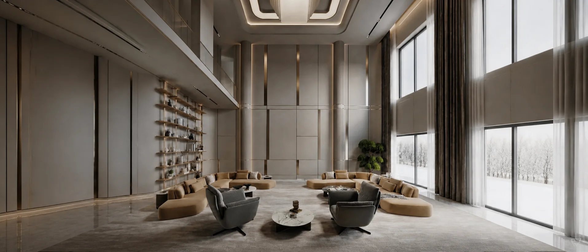 Etimesgut Dekor tarafından tasarlanmış, ultra geniş sıcak tonlarda modern salon
